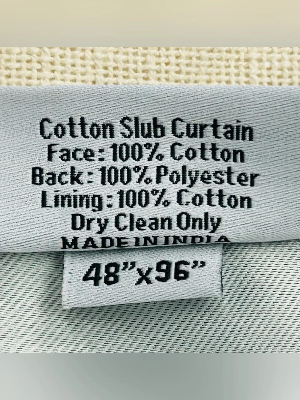 QUINCE Set Of 2 48x96 Cotton Slub Room Darkening Curtains Natural 9938